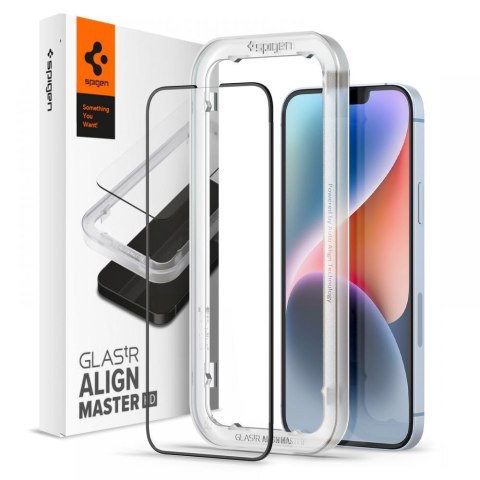 SZKŁO HARTOWANE SPIGEN ALM GLASS FC IPHONE 13 / 13 PRO / 14 / 16E / 17E BLACK Spigen