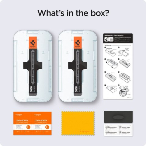 SZKŁO HARTOWANE SPIGEN GLAS.TR "EZ FIT" 2-PACK IPHONE 13 / 13 PRO / 14 / 16E / 17E CLEAR Spigen