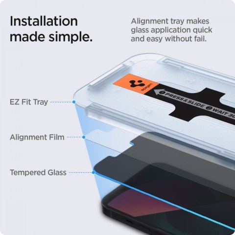 SZKŁO HARTOWANE SPIGEN GLAS.TR "EZ FIT" 2-PACK IPHONE 13 PRO MAX PRIVACY Spigen