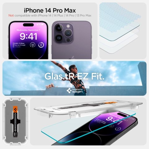 SZKŁO HARTOWANE SPIGEN GLAS.TR "EZ FIT" 2-PACK IPHONE 14 PRO MAX CLEAR Spigen