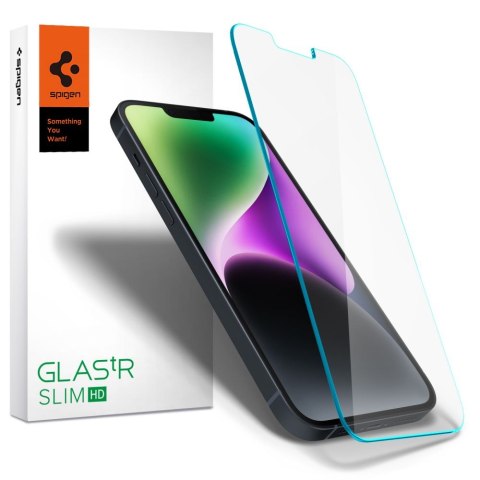 SZKŁO HARTOWANE SPIGEN GLAS.TR SLIM IPHONE 13 / 13 PRO / 14 / 16E / 17E CLEAR Spigen