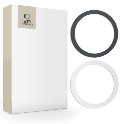 TECH-PROTECT MAGMAT MAGSAFE UNIVERSAL MAGNETIC RING 2-PACK BLACK & SILVER Tech-Protect