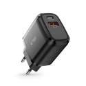 TECH-PROTECT C20W 2-PORT NETWORK CHARGER PD 20W / QC3.0 BLACK Tech-Protect