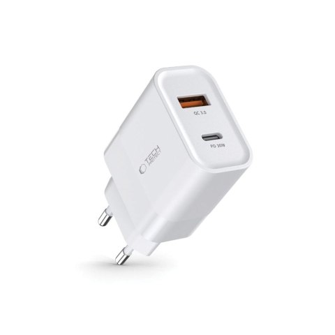 TECH-PROTECT C30W 2-PORT NETWORK CHARGER PD 30W / QC3.0 WHITE Tech-Protect