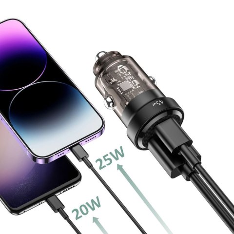 TECH-PROTECT CC45W 2-PORT CAR CHARGER PD 45W / QC3.0 BLACK Tech-Protect
