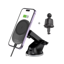TECH-PROTECT MM15W-V1 MAGNETIC MAGSAFE DASHBOARD & VENT CAR MOUNT WIRELESS CHARGER 15W BLACK Tech-Protect
