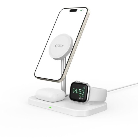 TECH-PROTECT QI15W-A22 3IN1 MAGNETIC MAGSAFE WIRELESS CHARGER WHITE Tech-Protect