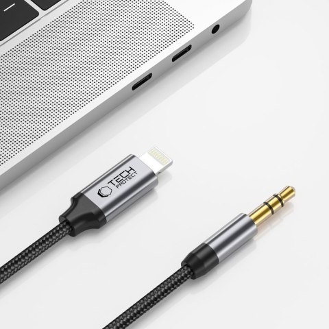 TECH-PROTECT ULTRABOOST LIGHTNING TO AUX MINI JACK 3.5MM CABLE 100CM BLACK Tech-Protect