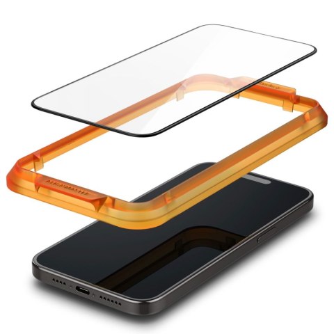 SZKŁO HARTOWANE SPIGEN ALM GLASS FC 2-PACK IPHONE 15 BLACK Spigen