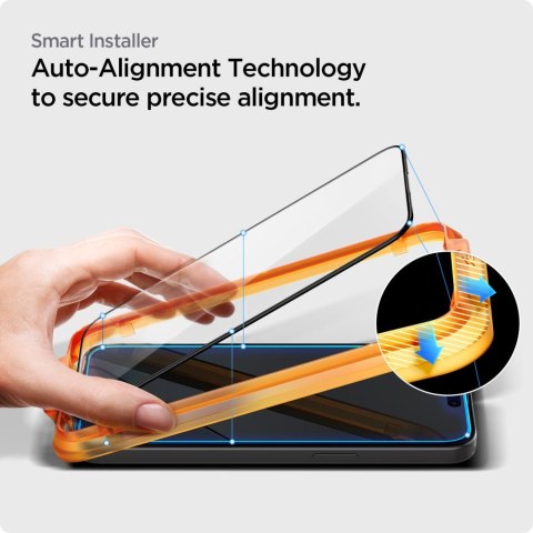 SZKŁO HARTOWANE SPIGEN ALM GLASS FC 2-PACK IPHONE 15 BLACK Spigen