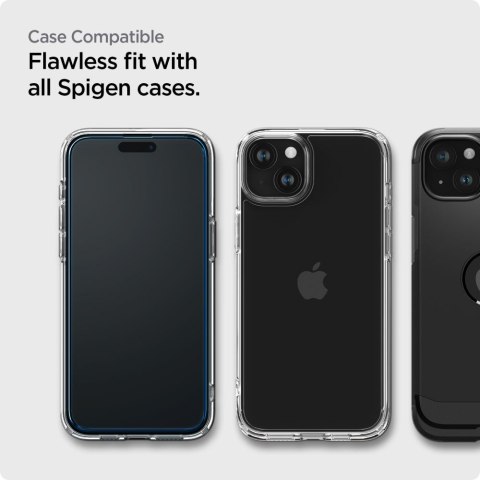 SZKŁO HARTOWANE SPIGEN ALM GLASS FC 2-PACK IPHONE 15 BLACK Spigen