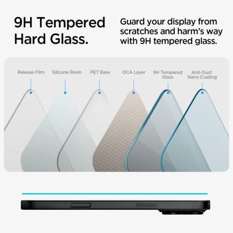 SZKŁO HARTOWANE SPIGEN GLAS.TR "EZ FIT" 2-PACK IPHONE 15 / 16 CLEAR Spigen