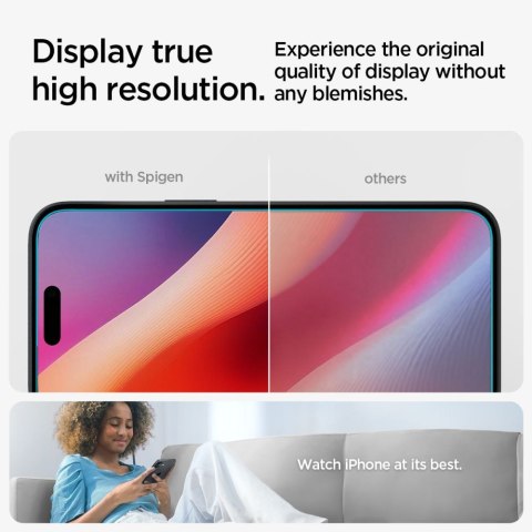 SZKŁO HARTOWANE SPIGEN GLAS.TR "EZ FIT" 2-PACK IPHONE 15 / 16 CLEAR Spigen