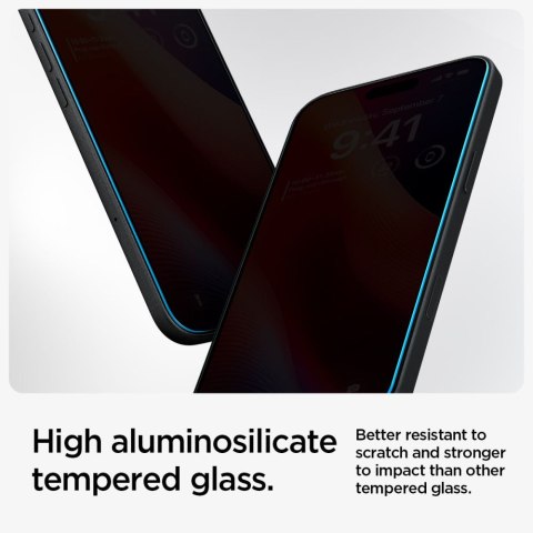 SZKŁO HARTOWANE SPIGEN GLAS.TR "EZ FIT" 2-PACK IPHONE 15 / 16 PRIVACY Spigen