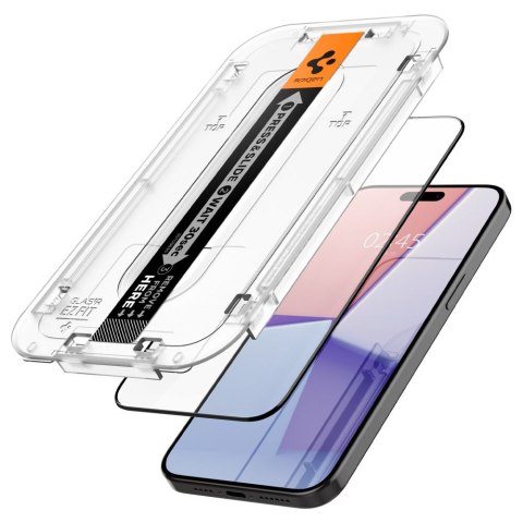 SZKŁO HARTOWANE SPIGEN GLAS.TR "EZ FIT" FC 2-PACK IPHONE 15 PRO BLACK Spigen