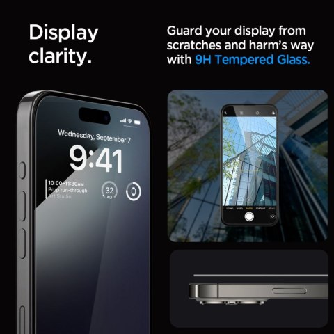 SZKŁO HARTOWANE SPIGEN GLAS.TR "EZ FIT" FC IPHONE 15 PRO MAX BLACK Spigen