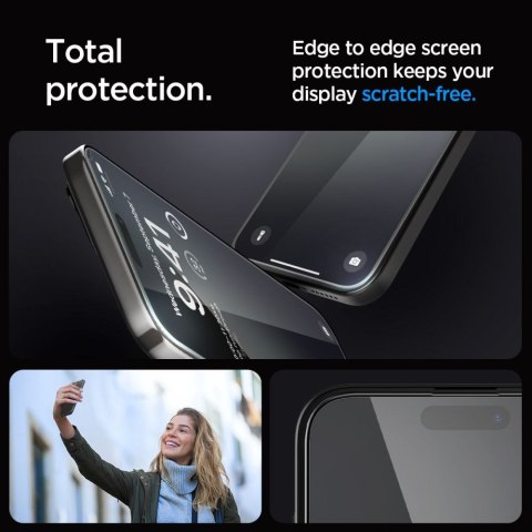 SZKŁO HARTOWANE SPIGEN GLAS.TR "EZ FIT" FC IPHONE 15 PRO MAX BLACK Spigen