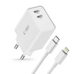 TECH-PROTECT C35W 2-PORT NETWORK CHARGER PD 35W + LIGHTNING CABLE WHITE Tech-Protect