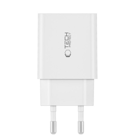 TECH-PROTECT C35W 2-PORT NETWORK CHARGER PD 35W + TYPE-C CABLE WHITE Tech-Protect