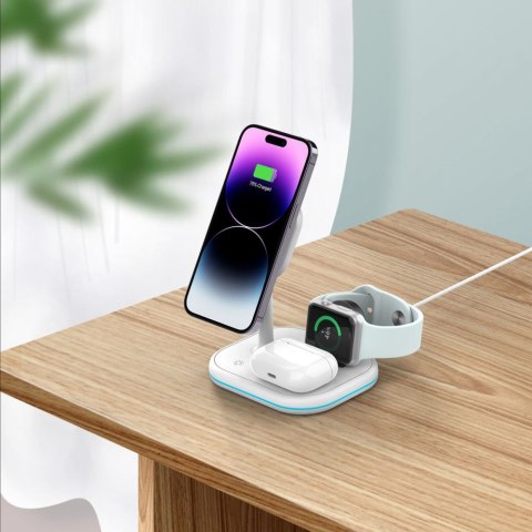 TECH-PROTECT QI15W-A27 3IN1 MAGNETIC MAGSAFE WIRELESS CHARGER WHITE Tech-Protect