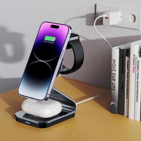TECH-PROTECT QI15W-A29 3IN1 MAGNETIC MAGSAFE WIRELESS CHARGER BLACK Tech-Protect