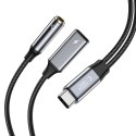 TECH-PROTECT ULTRABOOST CABLE ADAPTER PD 60W / 6A TYPE-C TO MINI JACK 3.5MM & TYPE-C BLACK Tech-Protect