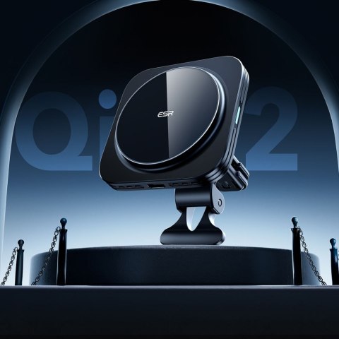 ESR HALOLOCK MAGNETIC MAGSAFE VENT CAR MOUNT WIRELESS CHARGER QI2 15W BLACK ESR