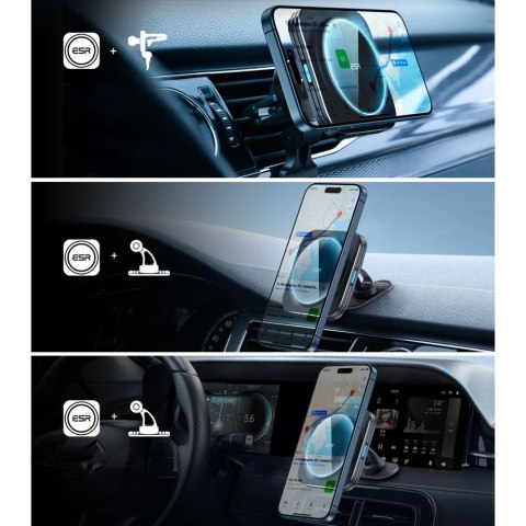 ESR HALOLOCK MAGNETIC MAGSAFE VENT CAR MOUNT WIRELESS CHARGER QI2 15W BLACK ESR