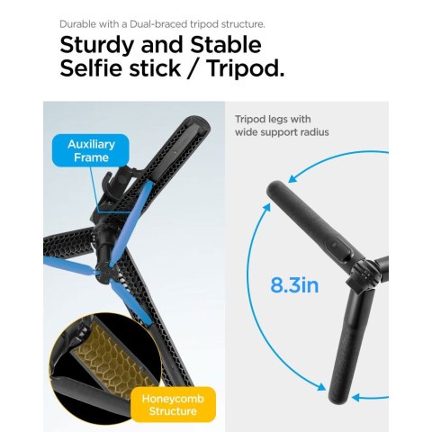 SPIGEN S560W BLUETOOTH SELFIE STICK LONG TRIPOD BLACK Spigen