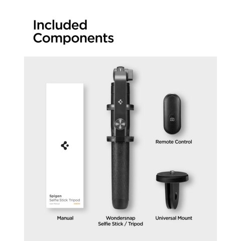 SPIGEN S560W BLUETOOTH SELFIE STICK LONG TRIPOD BLACK Spigen