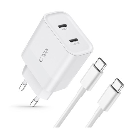 TECH-PROTECT C20W 2-PORT NETWORK CHARGER PD 20W + TYPE-C CABLE WHITE Tech-Protect