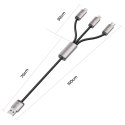 TECH-PROTECT ULTRABOOST 3IN1 LIGHTNING & TYPE-C & MICRO-USB CABLE 3.5A 100CM GREY Tech-Protect