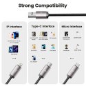 TECH-PROTECT ULTRABOOST 3IN1 LIGHTNING & TYPE-C & MICRO-USB CABLE 3.5A 100CM GREY Tech-Protect
