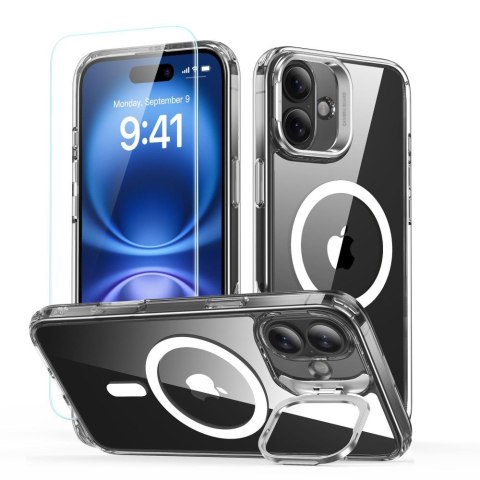 ESR CLASSIC HYBRID KICKSTAND HALOLOCK MAGSAFE & TEMPERED GLASS IPHONE 16 CLEAR ESR