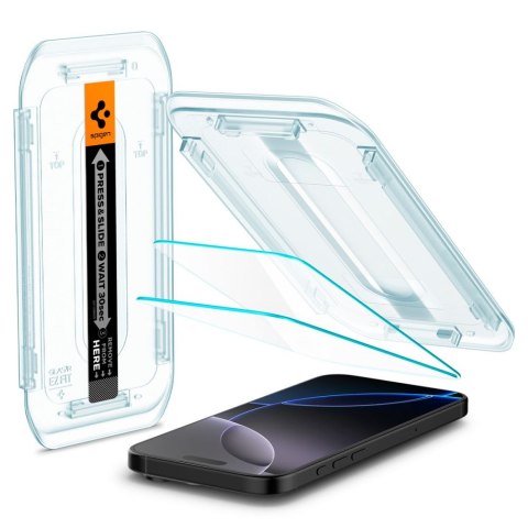 SZKŁO HARTOWANE SPIGEN GLAS.TR "EZ FIT AC" 2-PACK IPHONE 16 PRO / 17 / 17 PRO CLEAR Spigen