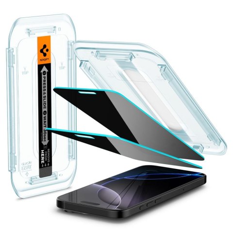 SZKŁO PRYWATYZUJĄCE SPIGEN GLAS.TR "EZ FIT AC" 2-PACK IPHONE 16 PRO / 17 / 17 PRO PRIVACY Spigen