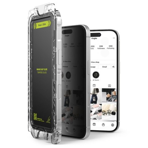 SZKŁO PRYWATYZUJĄCE RINGKE EASY SLIDE 2-PACK IPHONE 16 PRO MAX PRIVACY Ringke