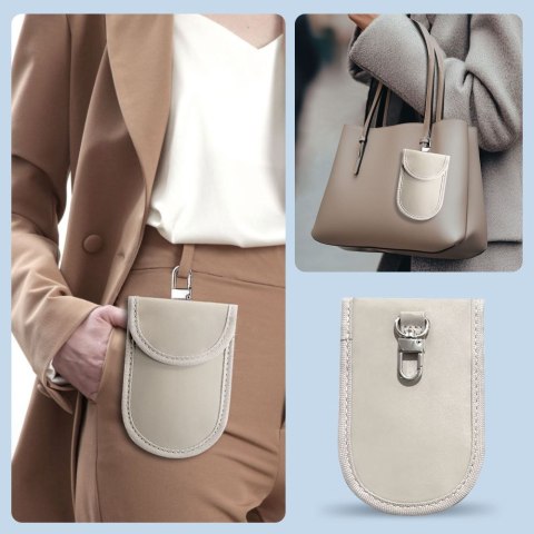 KLATKA FARADAYA TECH-PROTECT KLR100 POUCH KEYLESS RFID SIGNAL BLOCKER CASE CAFFE LATTE Tech-Protect
