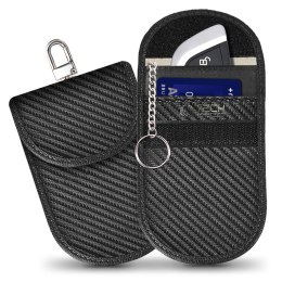 KLATKA FARADAYA TECH-PROTECT KLR100 POUCH KEYLESS RFID SIGNAL BLOCKER CASE CARBON BLACK Tech-Protect