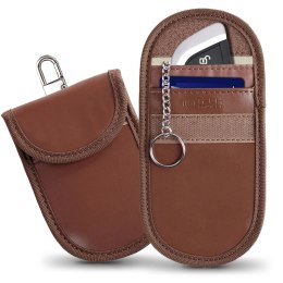 KLATKA FARADAYA TECH-PROTECT KLR100 POUCH KEYLESS RFID SIGNAL BLOCKER CASE ESPRESSO Tech-Protect