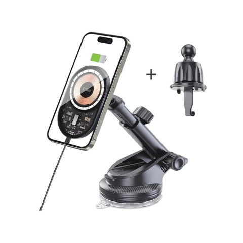 TECH-PROTECT MM15W-V6 MAGNETIC MAGSAFE DASHBOARD & VENT CAR MOUNT WIRELESS CHARGER 15W BLACK/INTERIOR Tech-Protect