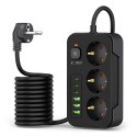 TECH-PROTECT PC3X6 POWER STRIP 3 USB & 3 TYPE-C & 3 SOCKET 200CM BLACK Tech-Protect