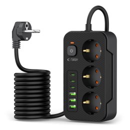 TECH-PROTECT PC3X6 POWER STRIP 3 USB & 3 TYPE-C & 3 SOCKET 200CM BLACK Tech-Protect