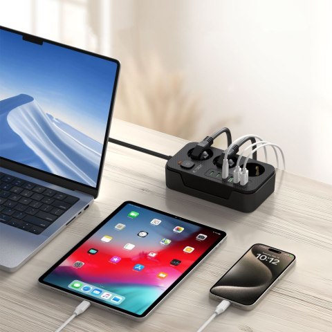 TECH-PROTECT PC3X6 POWER STRIP 3 USB & 3 TYPE-C & 3 SOCKET 200CM BLACK Tech-Protect