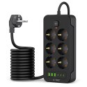 TECH-PROTECT PC6X6 POWER STRIP 3 USB & 3 TYPE-C & 6 SOCKET 200CM BLACK Tech-Protect