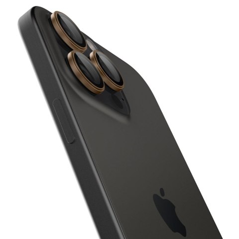 OSŁONA APARATU SPIGEN OPTIK PRO GLAS.TR "EZ FIT" CAMERA PROTECTOR 2-PACK IPHONE 16 PRO / MAX / 17 PRO / MAX DESERT TITANIUM Spigen