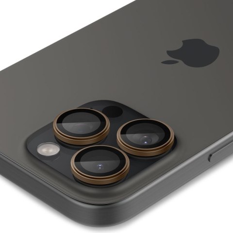 OSŁONA APARATU SPIGEN OPTIK PRO GLAS.TR "EZ FIT" CAMERA PROTECTOR 2-PACK IPHONE 16 PRO / MAX / 17 PRO / MAX DESERT TITANIUM Spigen