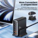 TECH-PROTECT DC80W-GAN 6-PORT DESKTOP CHARGER PD 80W / QC3.0 BLACK Tech-Protect