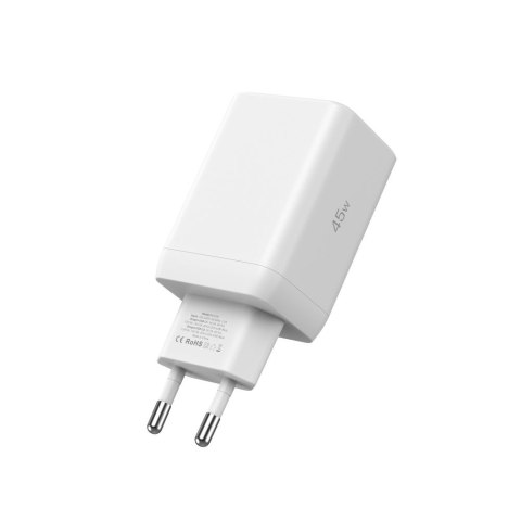 TECH-PROTECT NC45W-GAN 2-PORT NETWORK CHARGER PD 45W + TYPE-C CABLE WHITE Tech-Protect