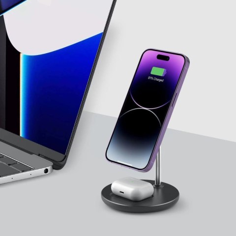 TECH-PROTECT QI15W-A39 2IN1 MAGNETIC MAGSAFE WIRELESS CHARGER BLACK Tech-Protect